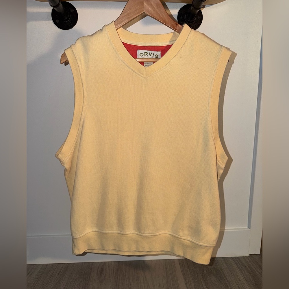 Orvis Women's Sleeveless V-Neck Pullover Vest in Pale Yellow